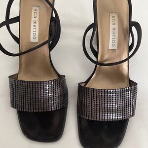 Ann Marino Block Bronze Heels